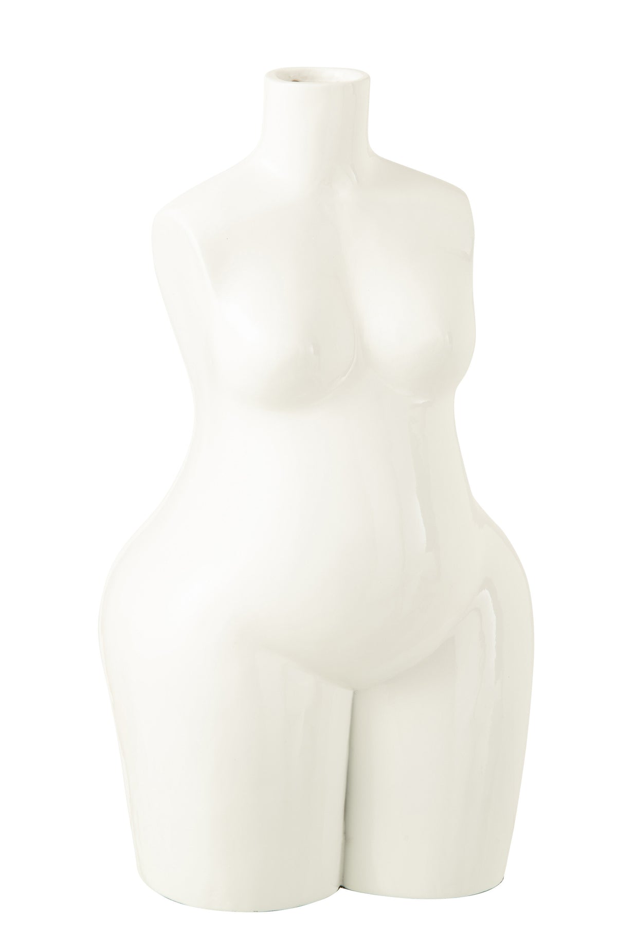 J-Line vaas Vrouw Lichaam - polyresin - glanzend wit - large - 47 cm hoog