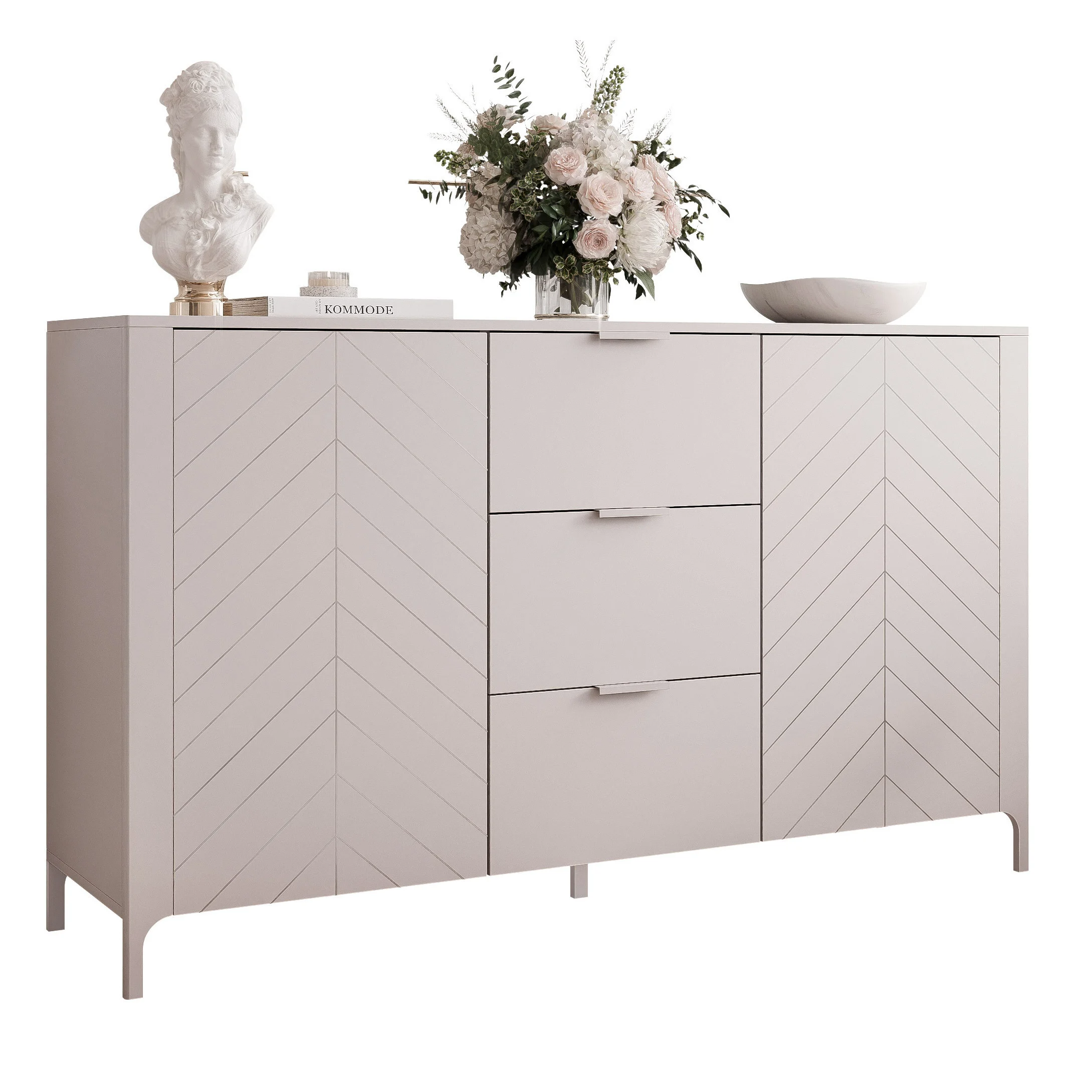 Komoda z szufladami LORIEN 153 cm kaszmir