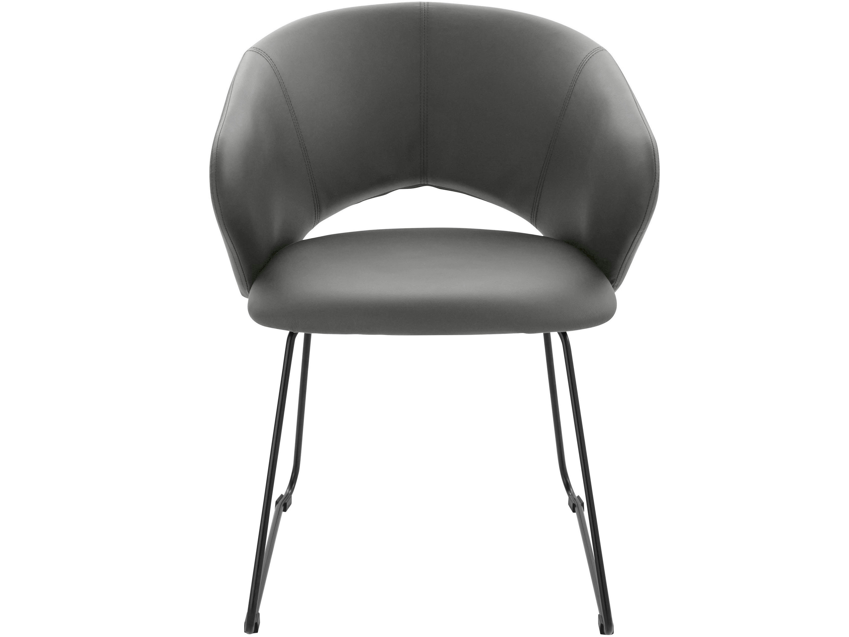 PLYMOUTH - Chaise de salle à manger rembourrée en PU gris