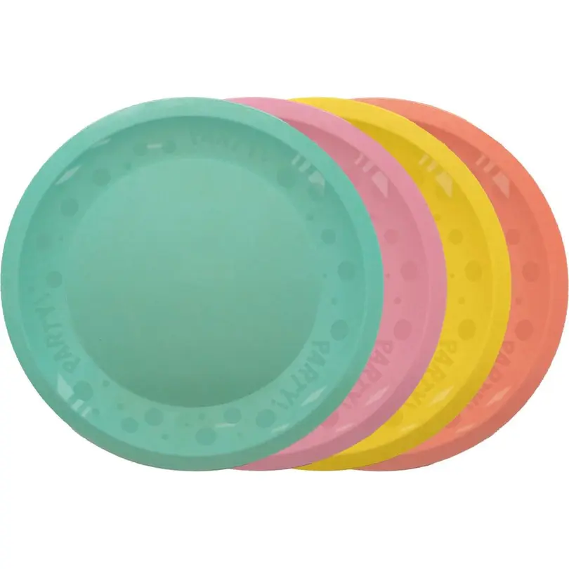 Flacher Teller 4er-Set Pastel Party