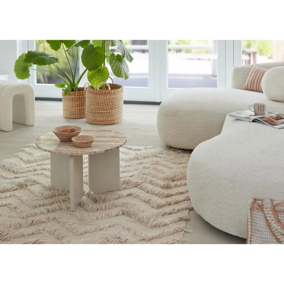 Kwantum Bijzettafels | Bijzettafel Brez Marmer Taupe ø 60×38 Cm