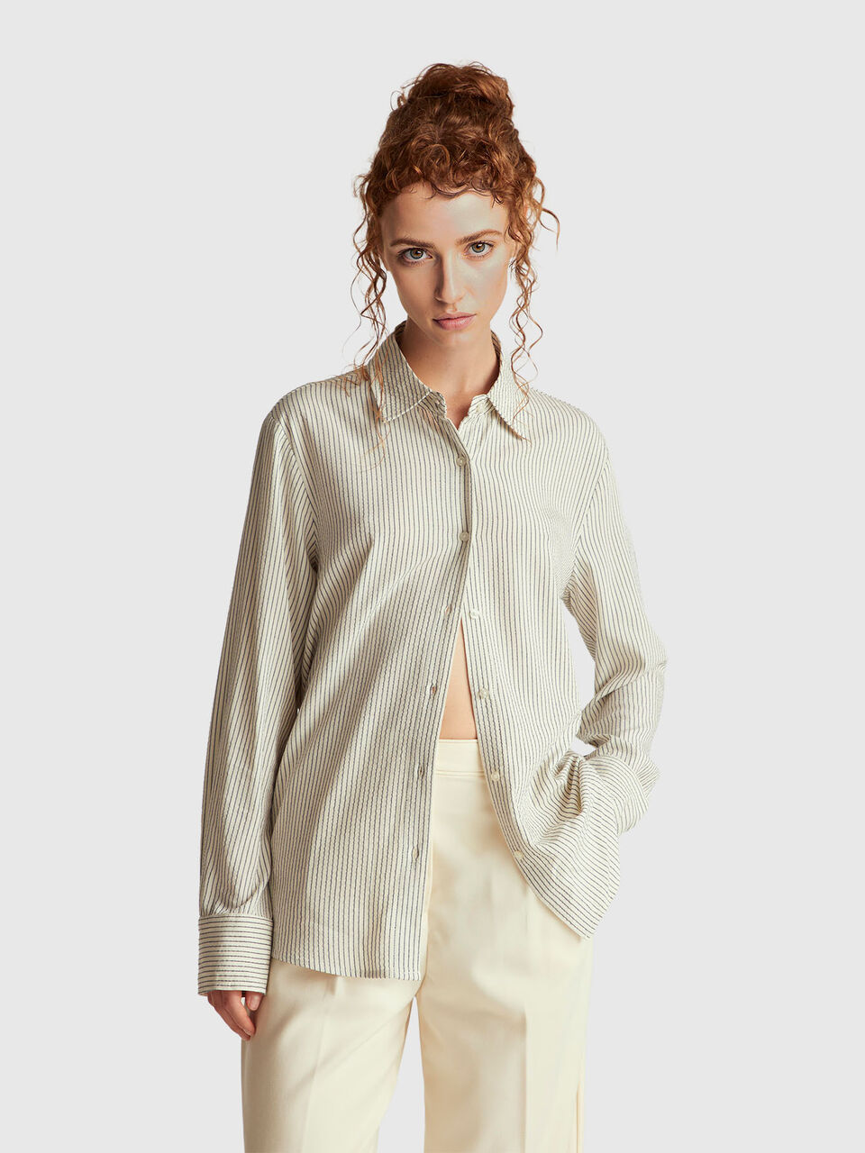 Striped shirt in viscose blend