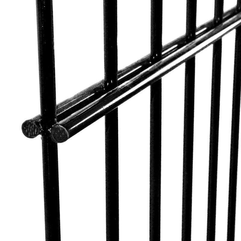 Panneau de treillis double renfort Roma noir 250 x 163 cm GIARDINO