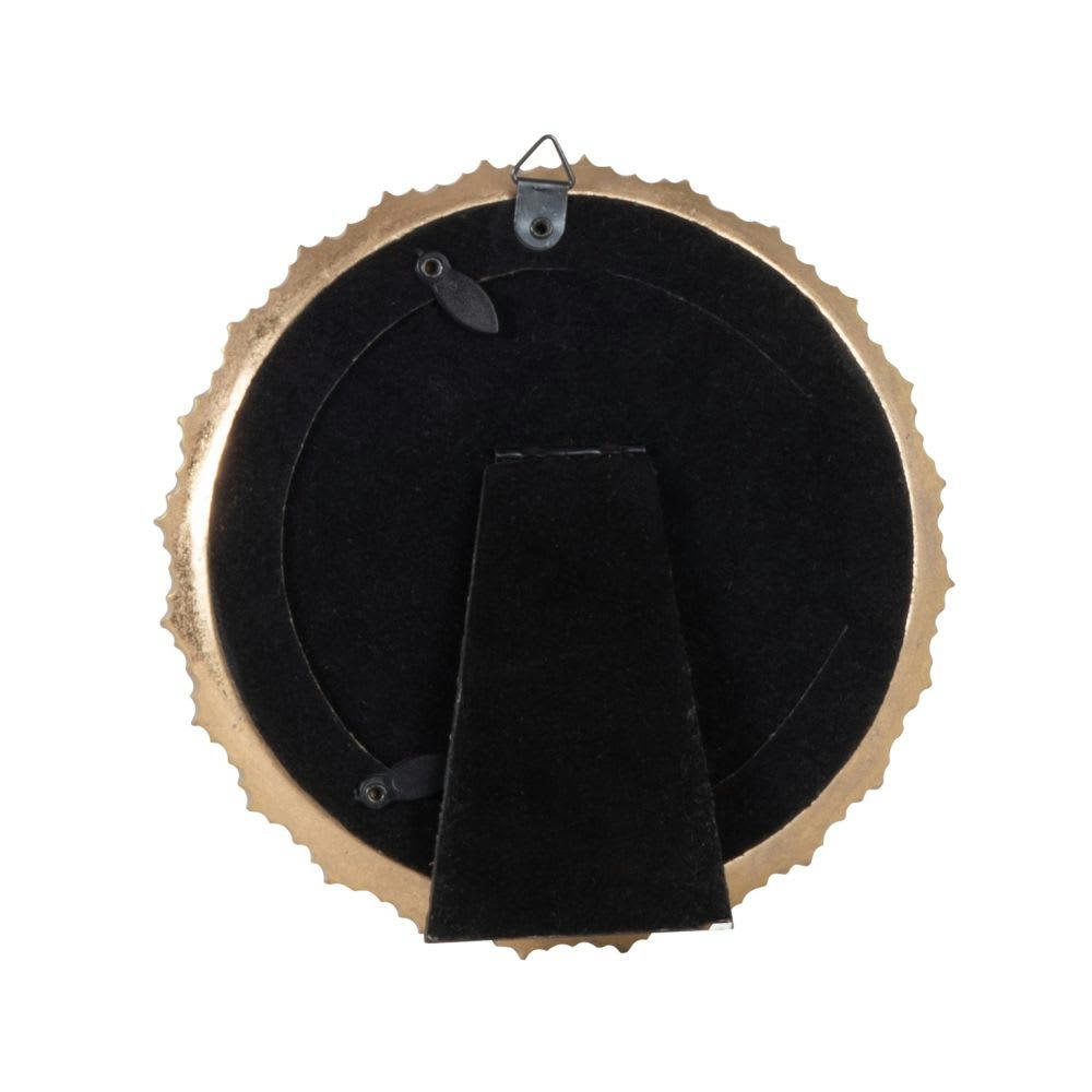 TANIS - Cadre photo rond en polyrésine dorée 10x10