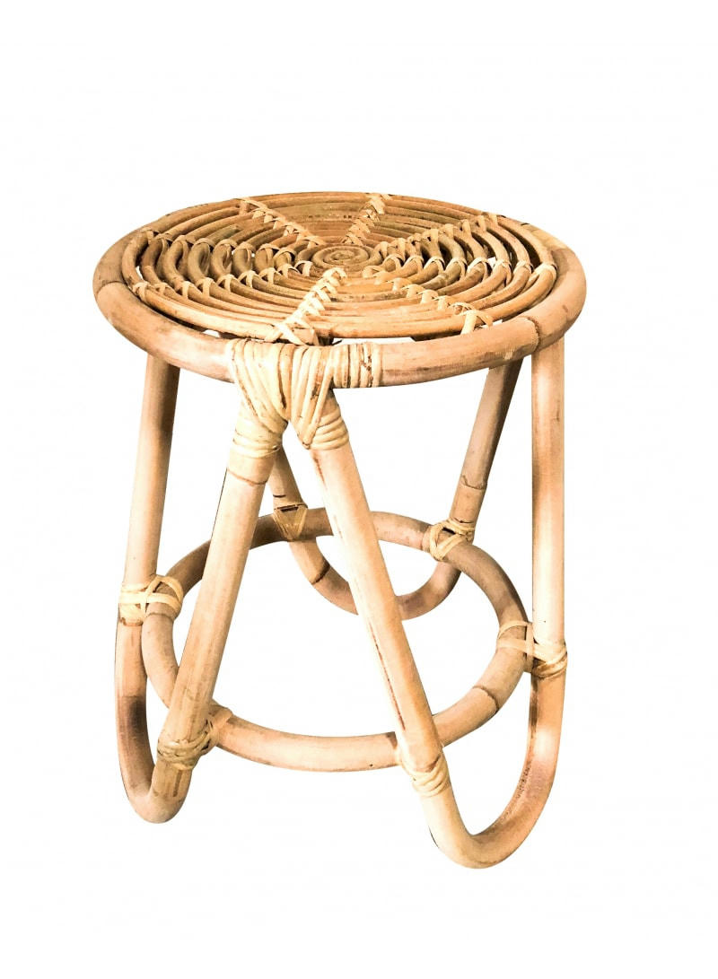 JUNE - Tabouret rotin 4 pieds