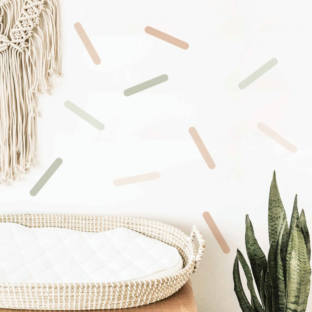 CONFETTI - Stickers muraux en vinyle confettis vert et beige