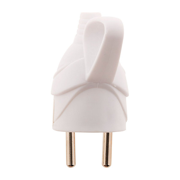 Fiche mâle anneau -16A 2P T - Blanc - Zenitech