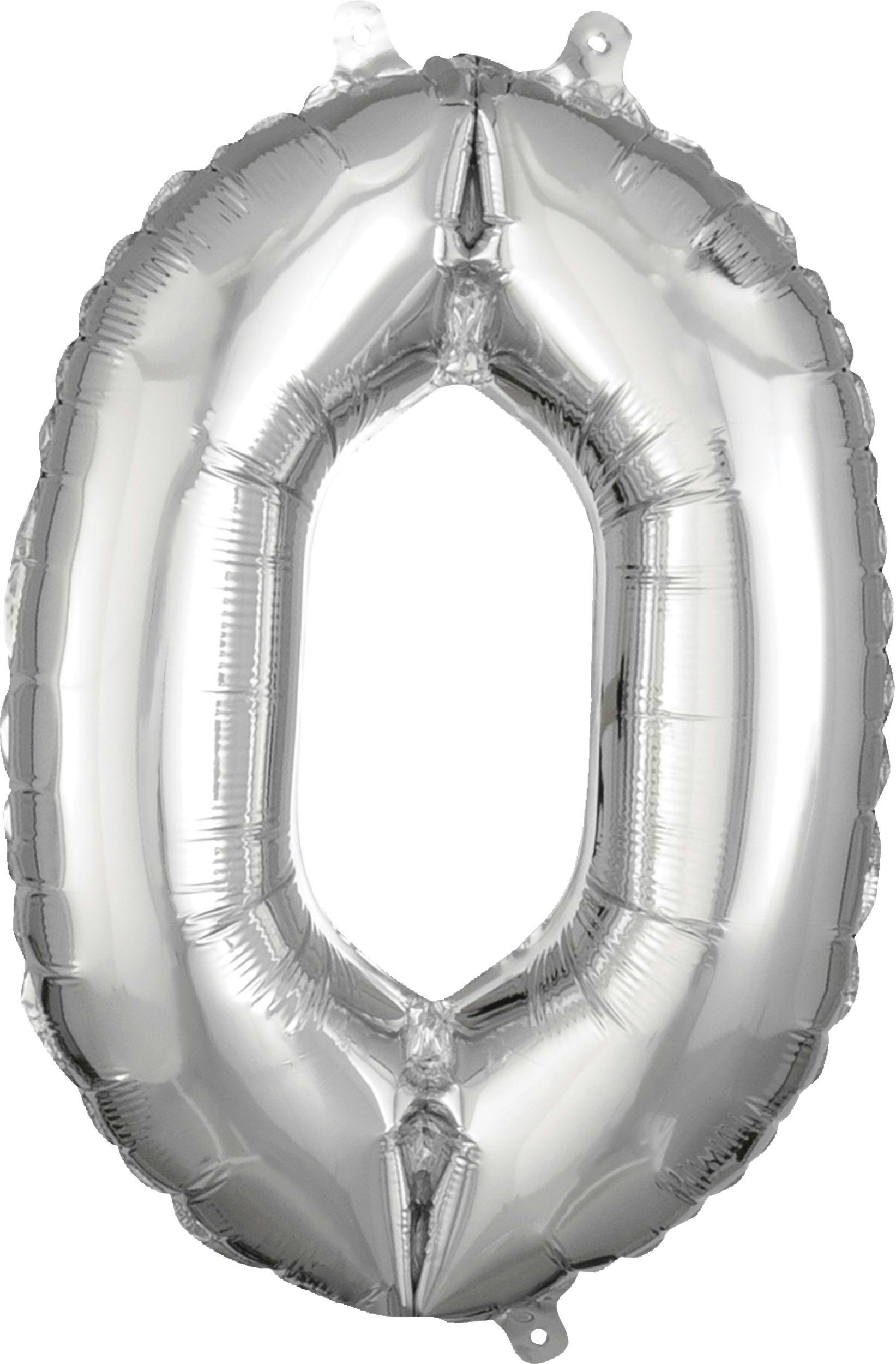 0-9 Numbers Satin Foil Balloon, Silver, 13-in, Air-Filled for Birthday/Graduation/New Year's Eve/Anniversary