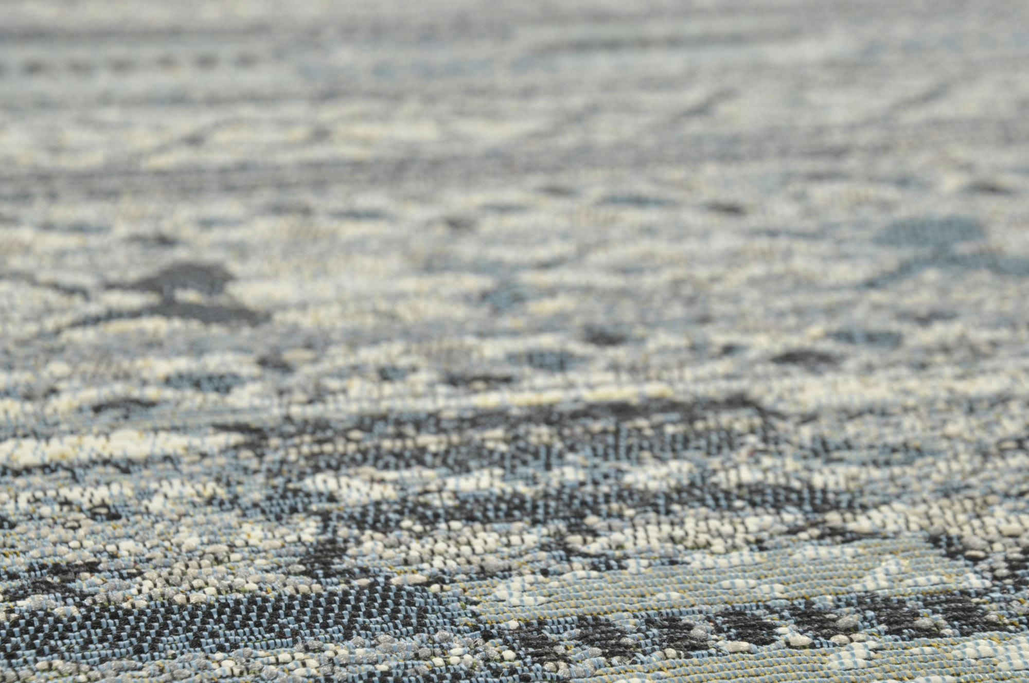 AURORA - Tapis d'extérieur tissé plat - bleu 60x100 cm