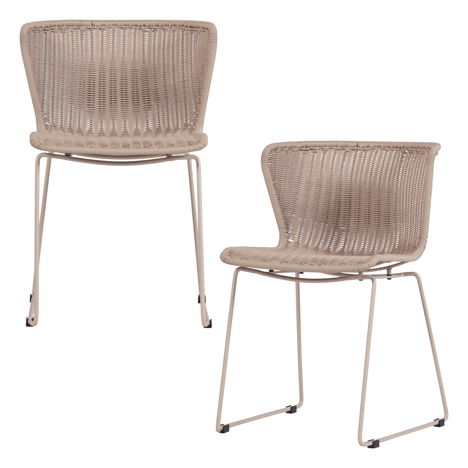 WOOOD tuinstoelen Wings - Zand - Kunststof - 78x55x54 - Set van 2