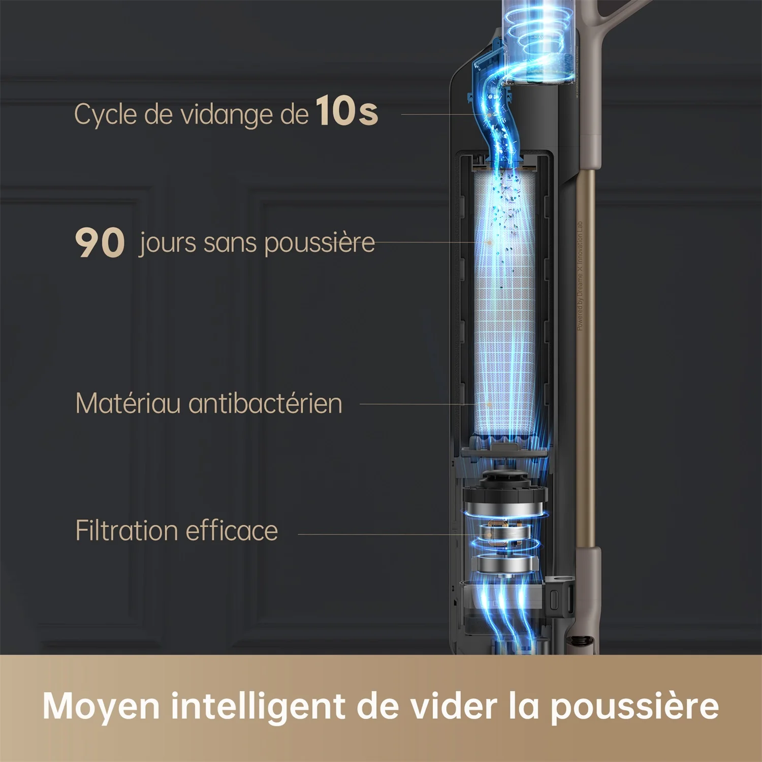 Dreame Z10 Station Aspirateur Balai sans fil avec Base