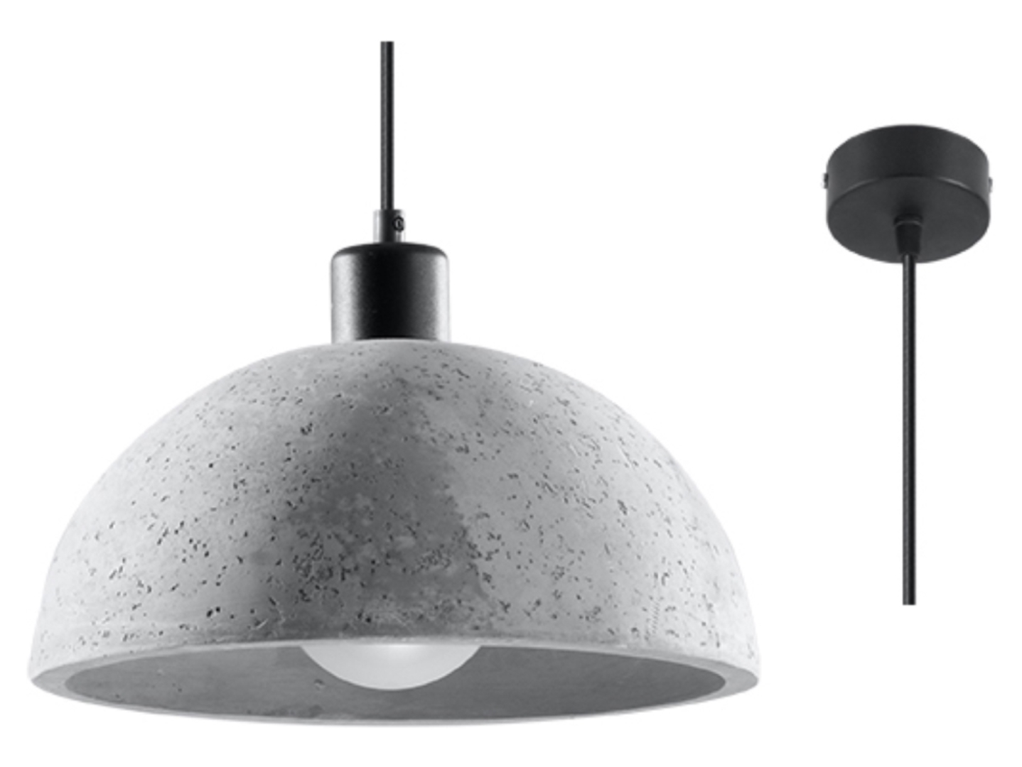 Lampa wisząca Pablito betonowa szara