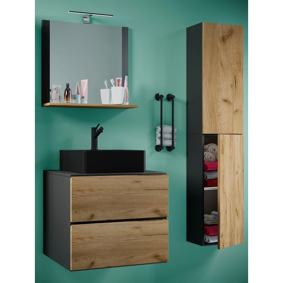 Waschplatz-Set »Lendas«, 4-tlg., 60 cm, anthrazit