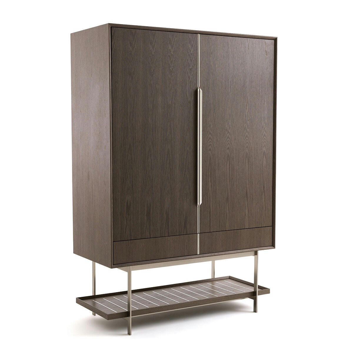 Armoire penderie chêne fumé/nickel satiné, Killem