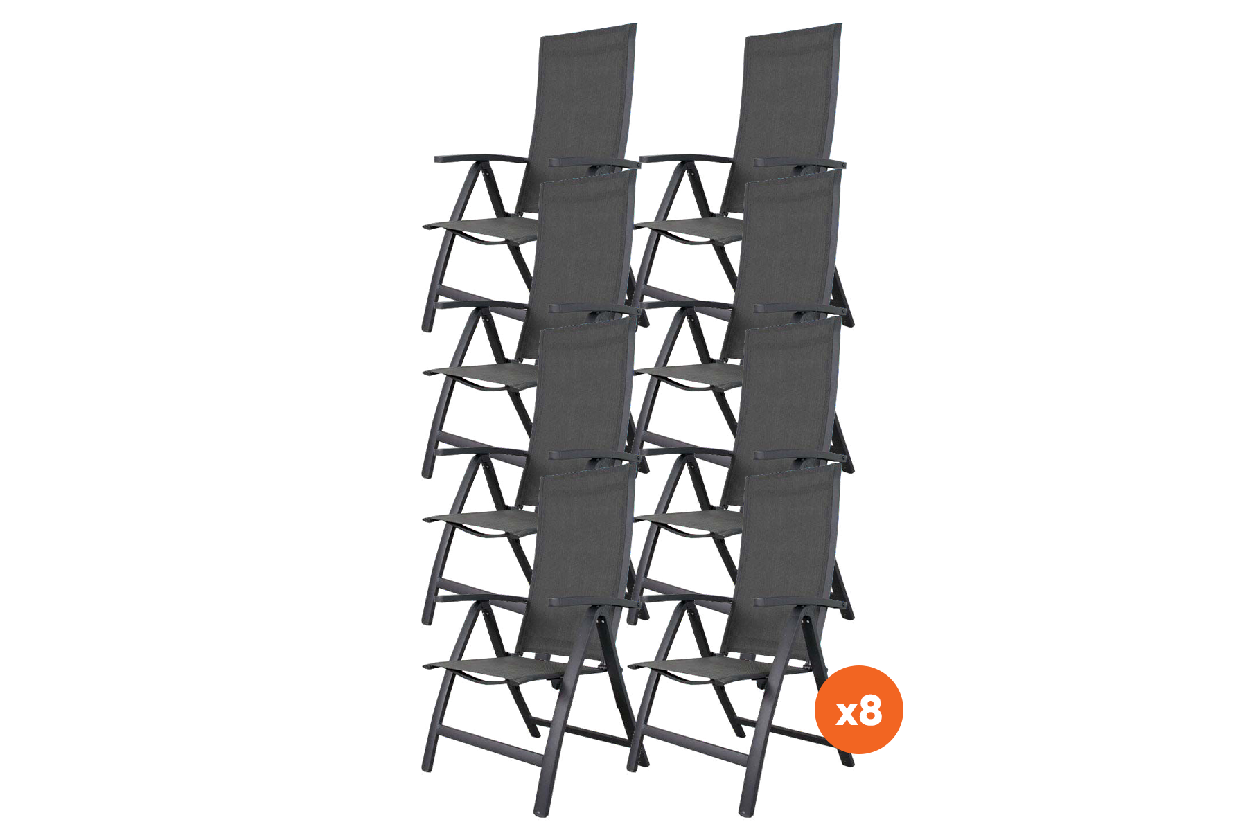 VDG Set van 8 - Corsica verstelbare tuinstoel