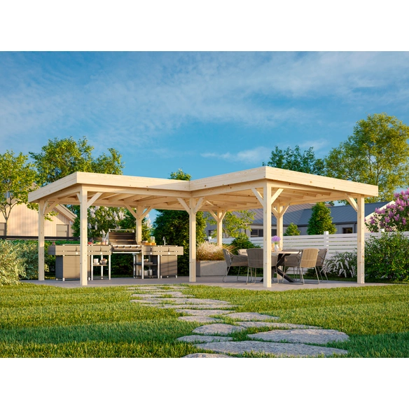 Pavillon »Lenna«, BxHxT: 588 x 245 x 588 cm, Braun