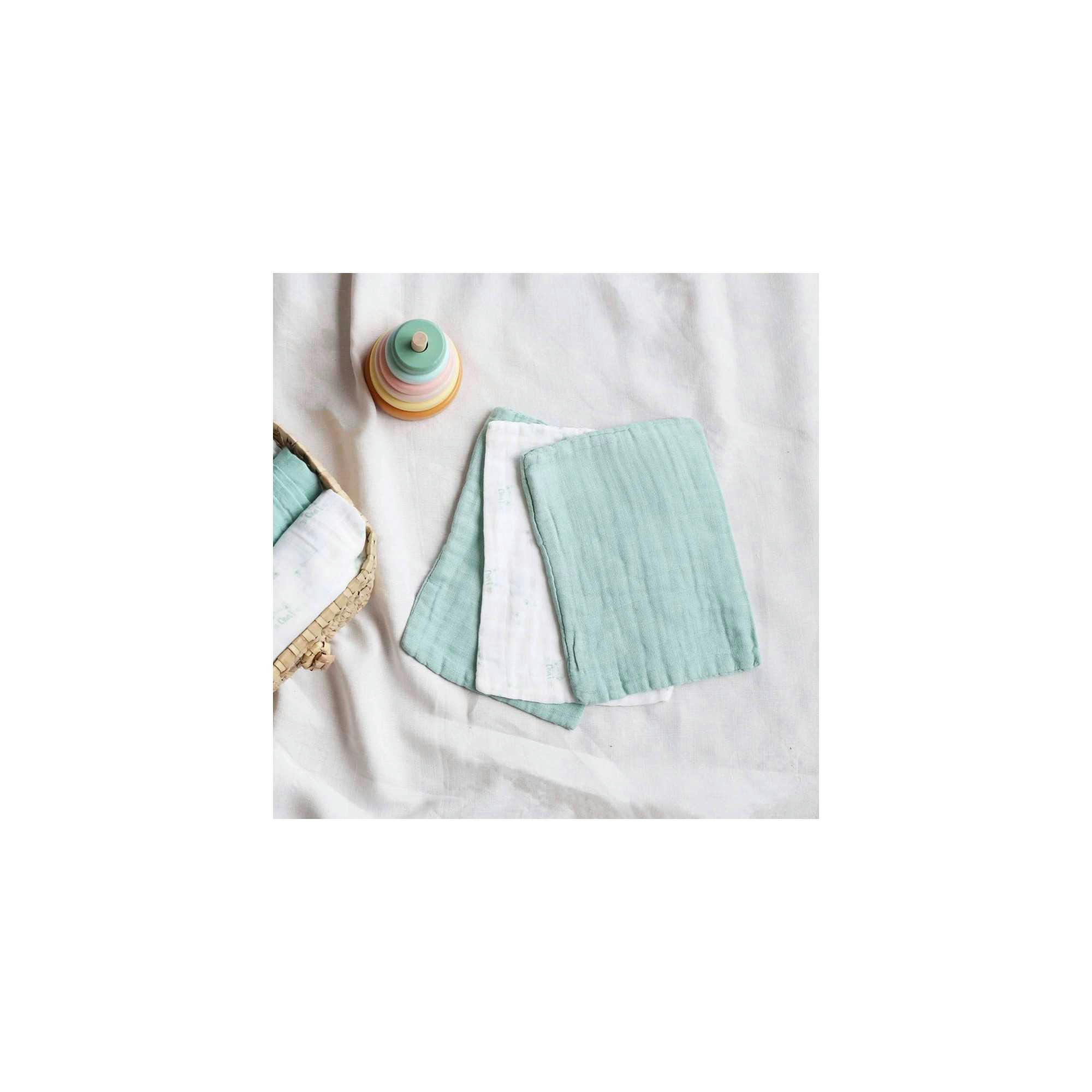 - Lot de 3 gants de toilette bébé - Petit chat