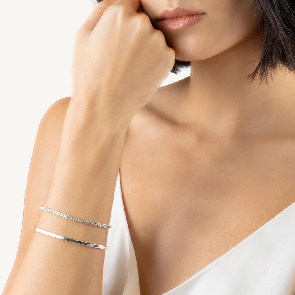 Alba Place - Stone Set And Smooth Friendship Bracelet Twinpack