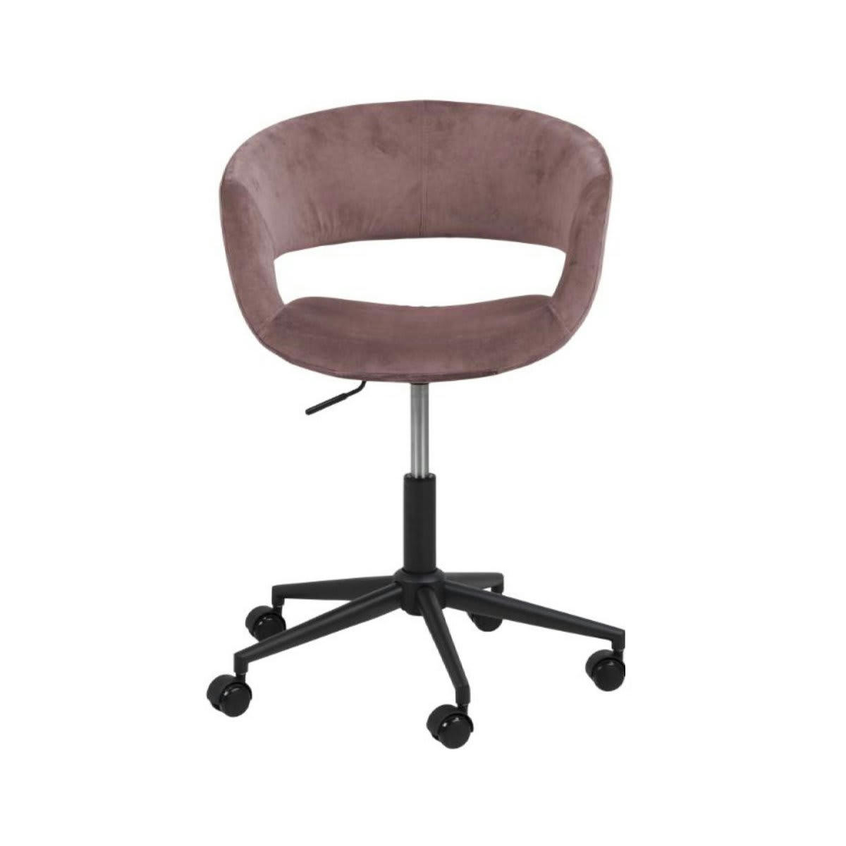 GRADE - Chaise de bureau moderne à roulettes en velours rose