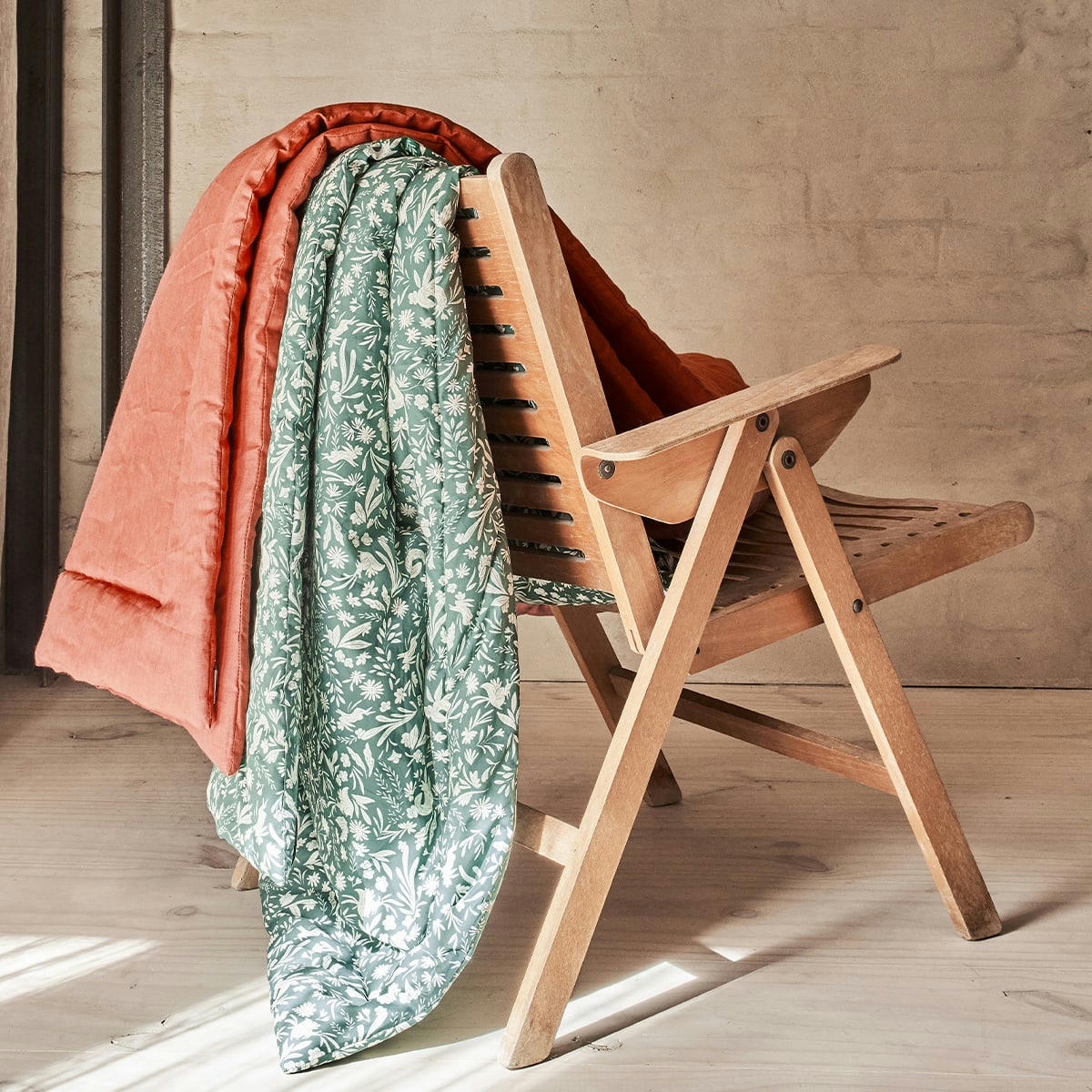 TERRE CUITE - Couvre lit en lin terracotta 130x200