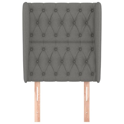 NNEVL Headboard with Ears Dark Grey 83x23x118/128 cm Fabric