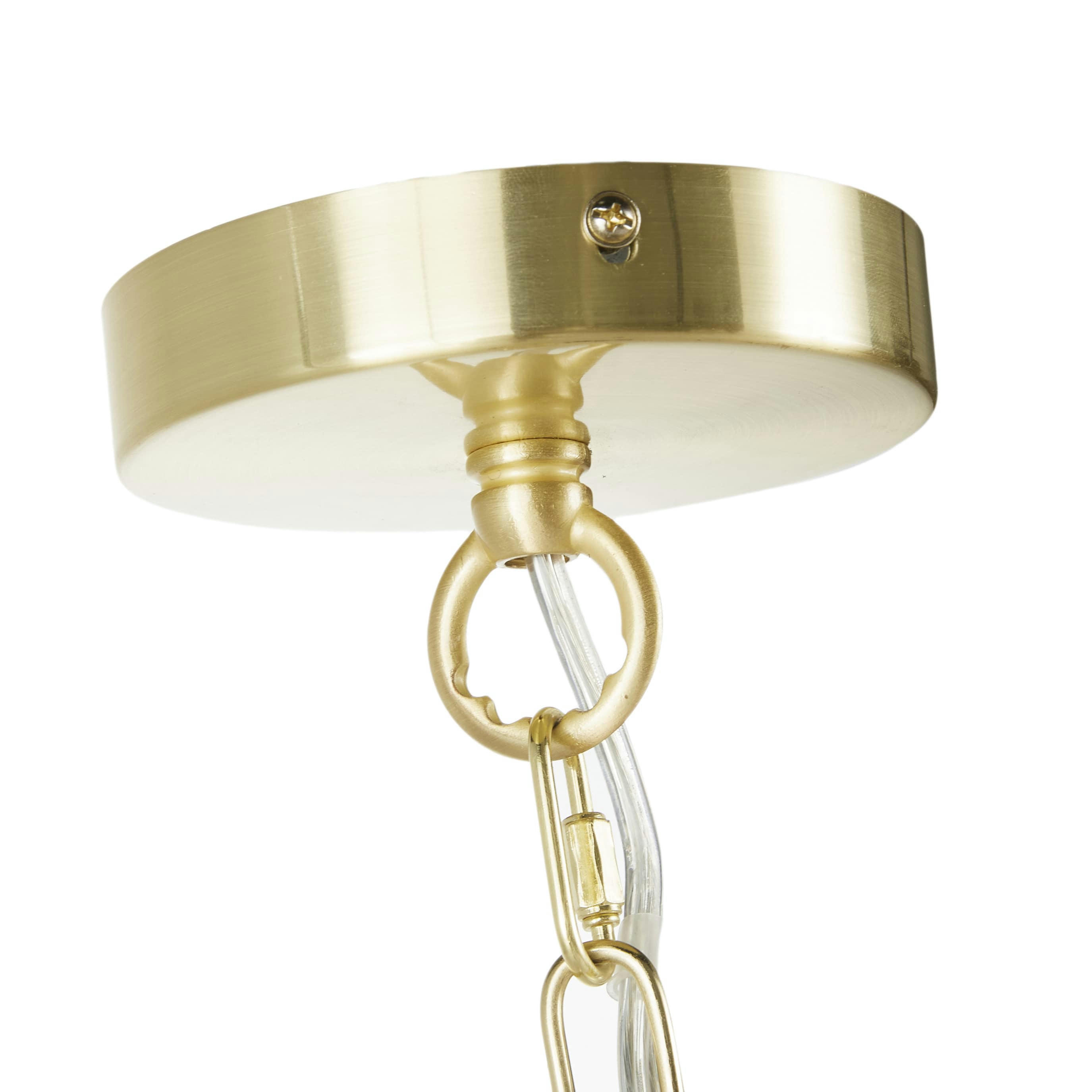 EZRA - Lustre en métal doré et pampilles