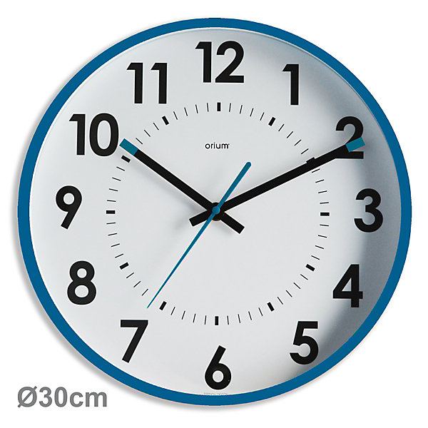 Horloge silencieuse Abylis diamètre 30cm - Bleu canard - Orium
