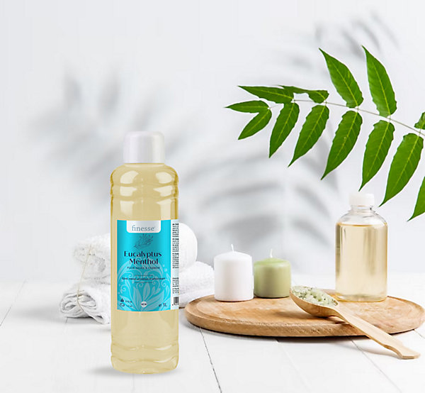 CF group Finesse - Fragrance Sauna Hammam Senteur Eucalyptus Menthol à Base d'Huiles Essentielles - Bouteille 1 L - Rafraichissant