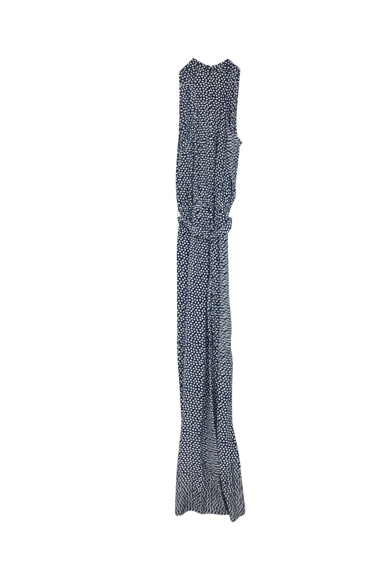 Tory Burch Preloved Nautical Dot Jumpsuit in Blue Silk