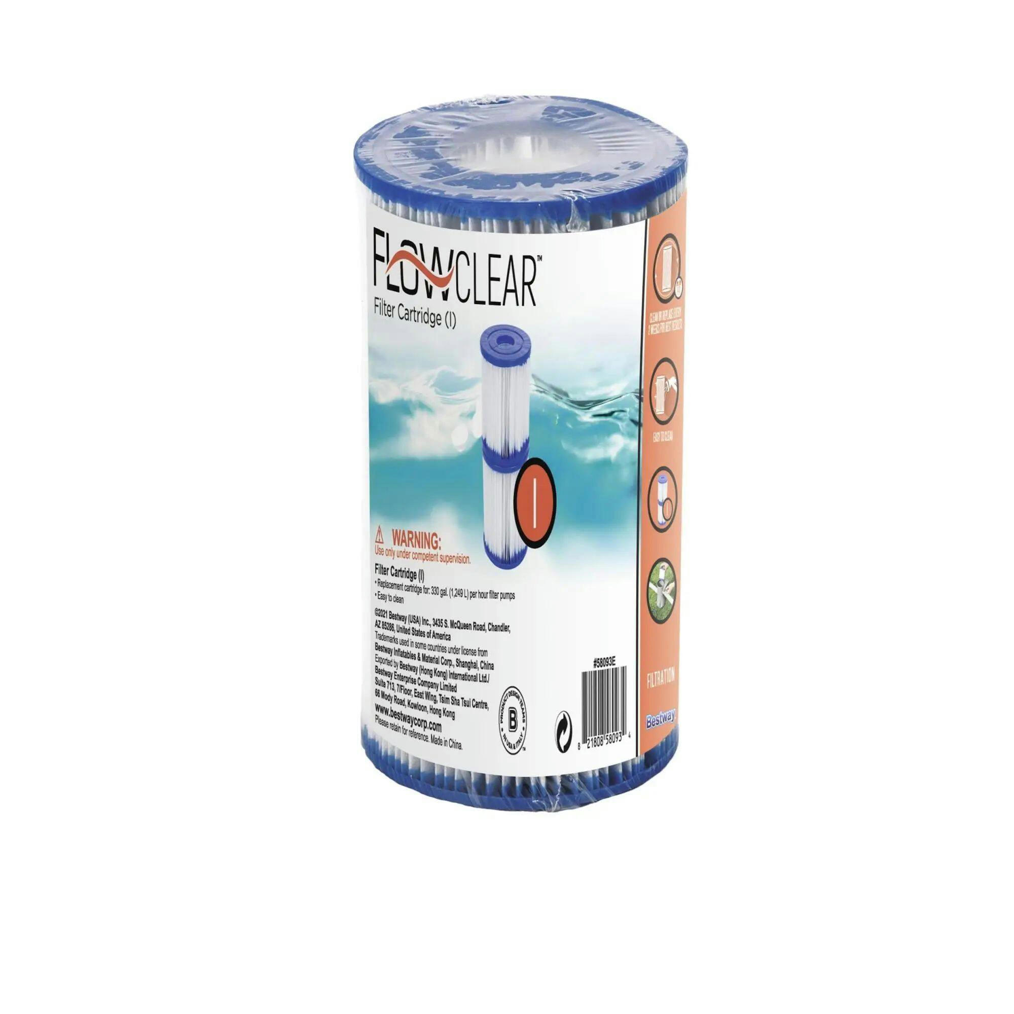 Bestway 58168 Type I Replacement Swimming Pool Filter Cartridges, 2-pk