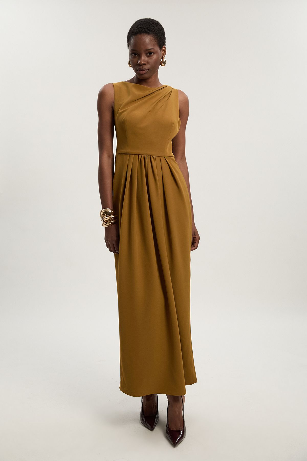 KarenMillen Petite Tailored Drape Maxi Dress