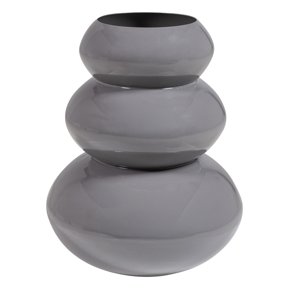 WOOOD vaas Tera - Metaal - Hoogglans Lichtgrijs - 35x28x28