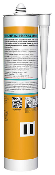 Mastic silicone spécial immersion Gris SikaSeal 163 Piscine 300mL Sika