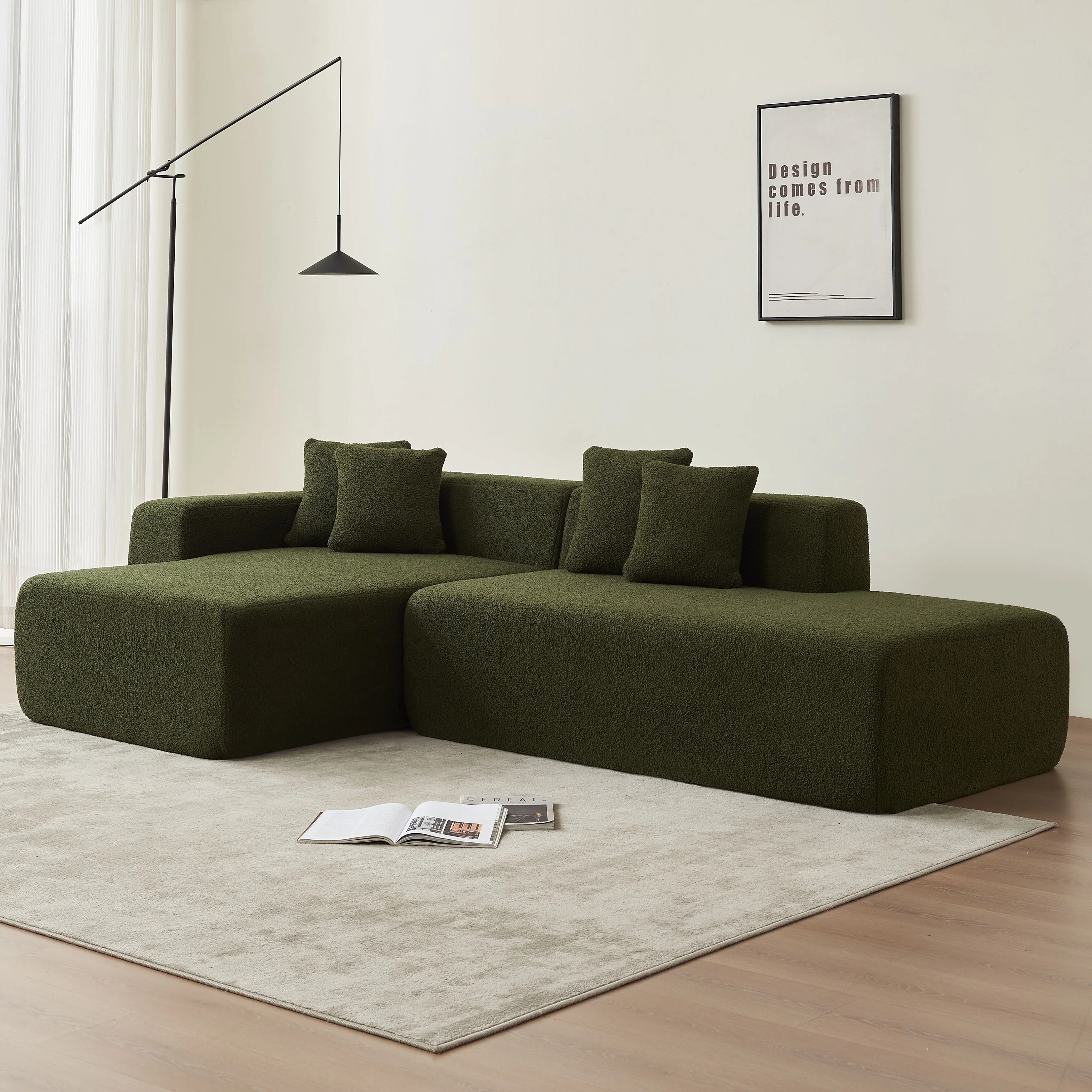 105.51 Modern L-Shaped 5-Seat Sofa