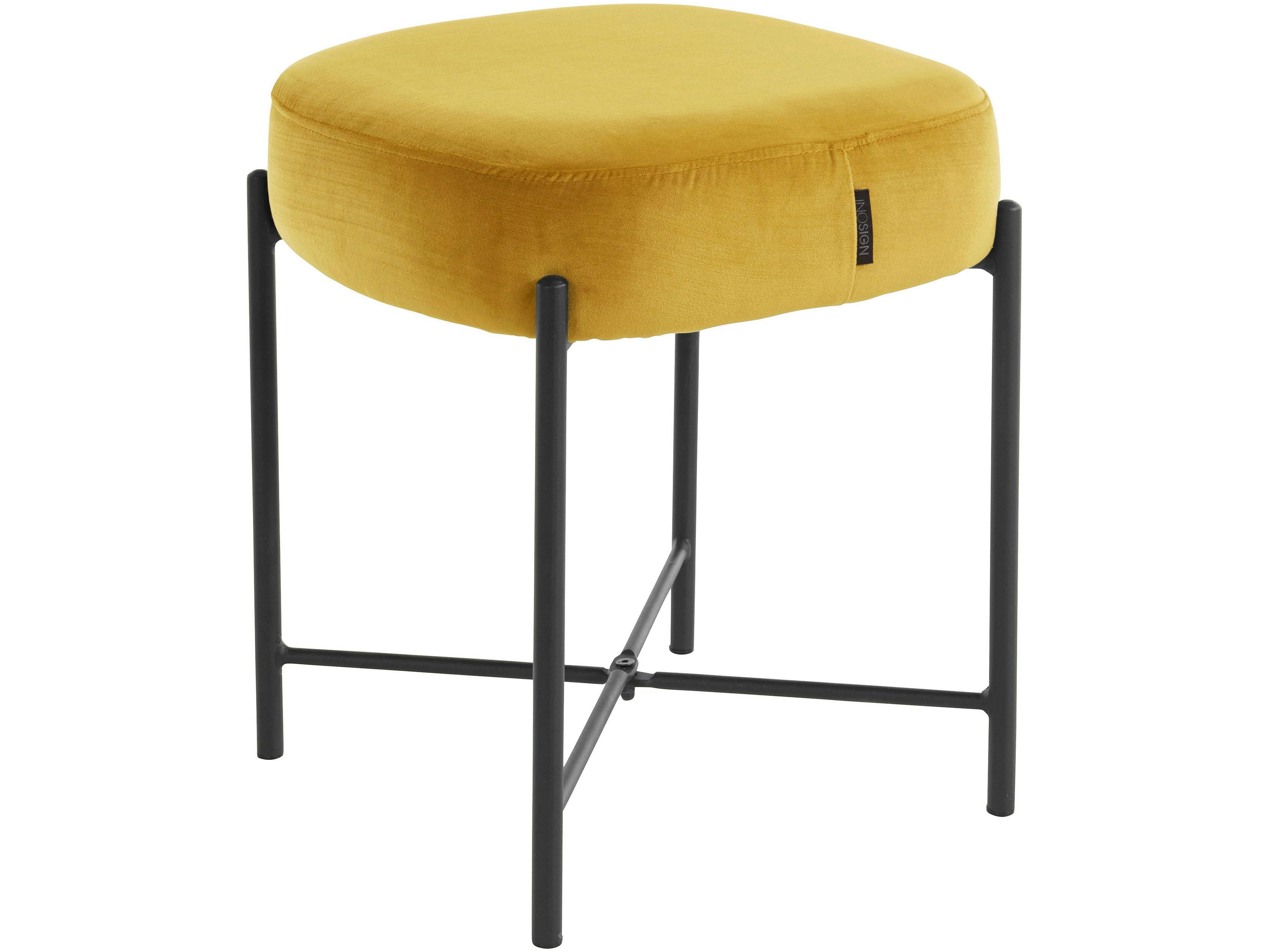 BERRY - Tabouret en velours or