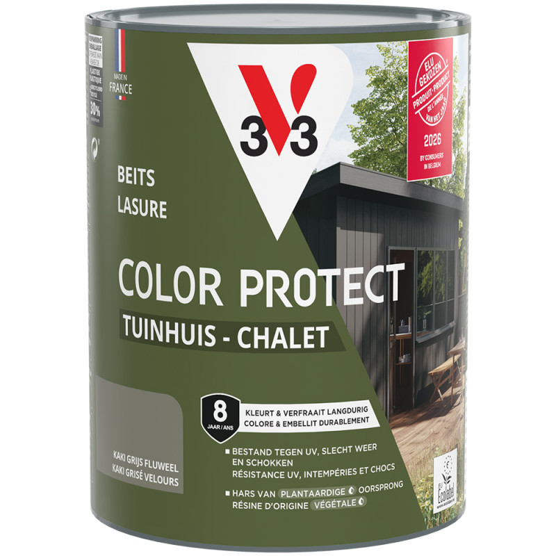 Lasure pour chalet Color Protect kaki grisé 0,75 L V33