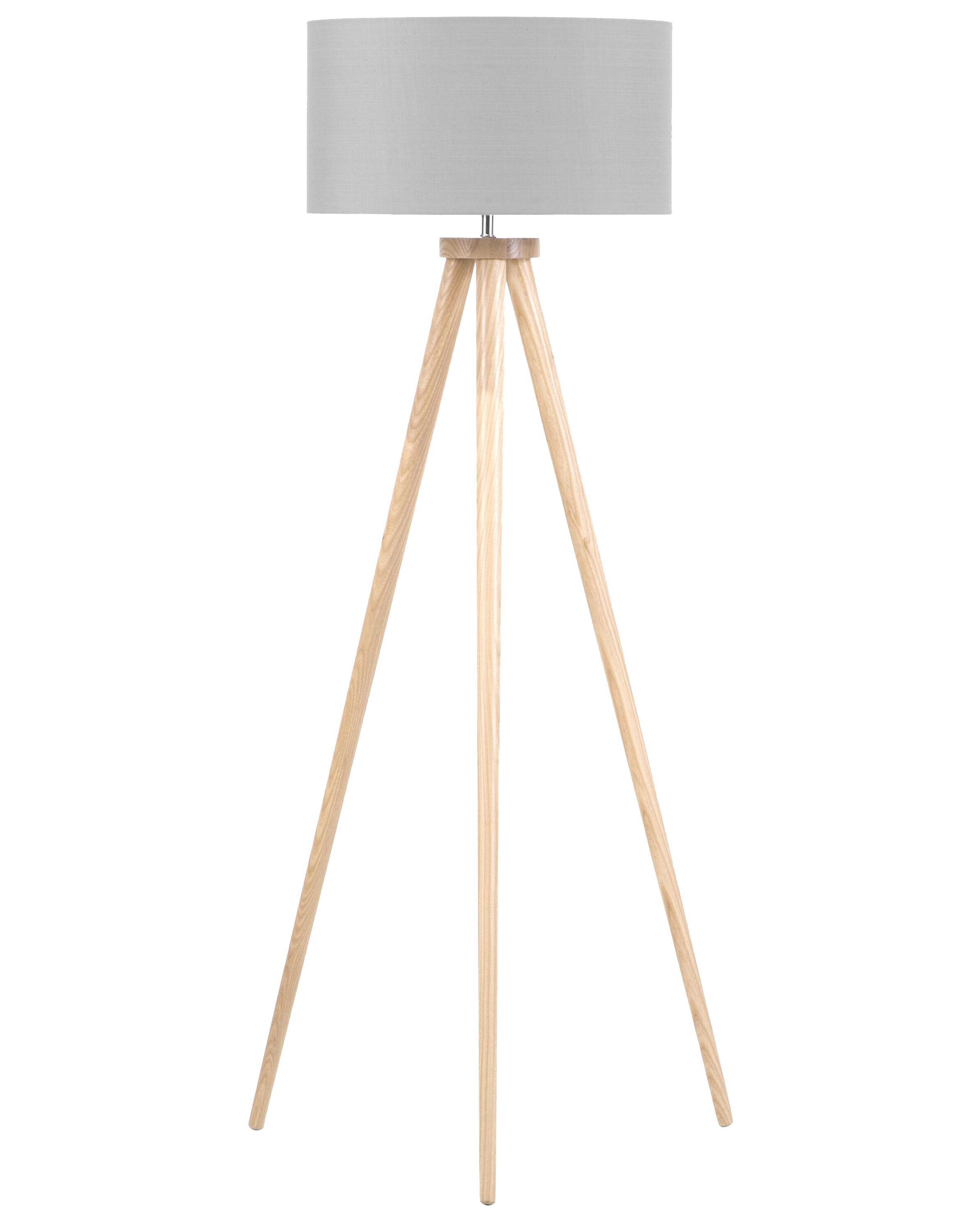 Floor Lamp NITRA Oak Wood Grey