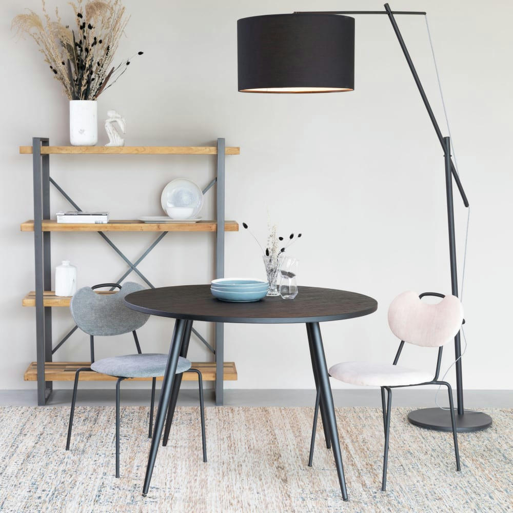 ASPEN - Lot de 2 chaises en tissu et métal rose