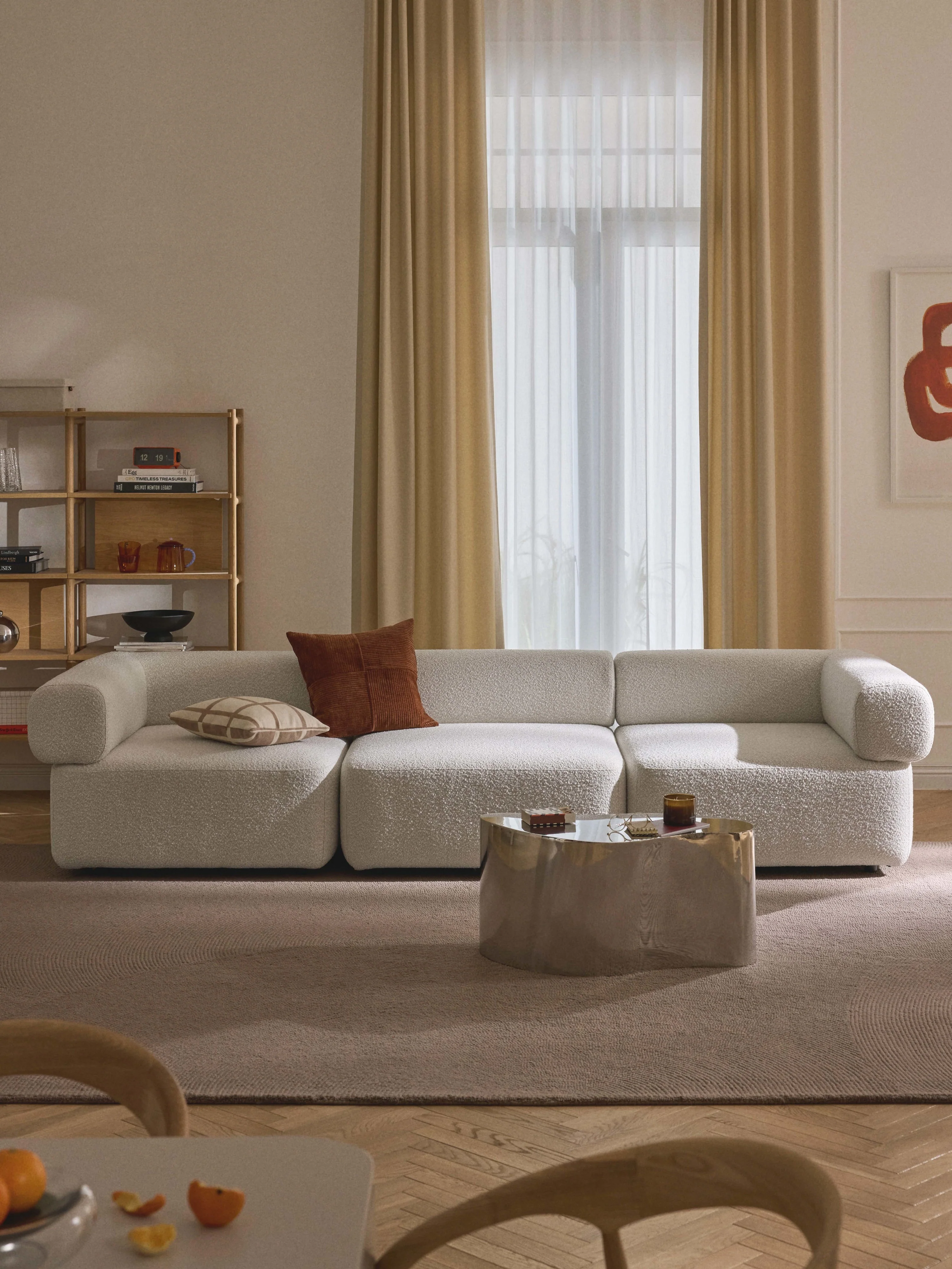 Bouclé-Modulares Sofa Anton (4-Sitzer)