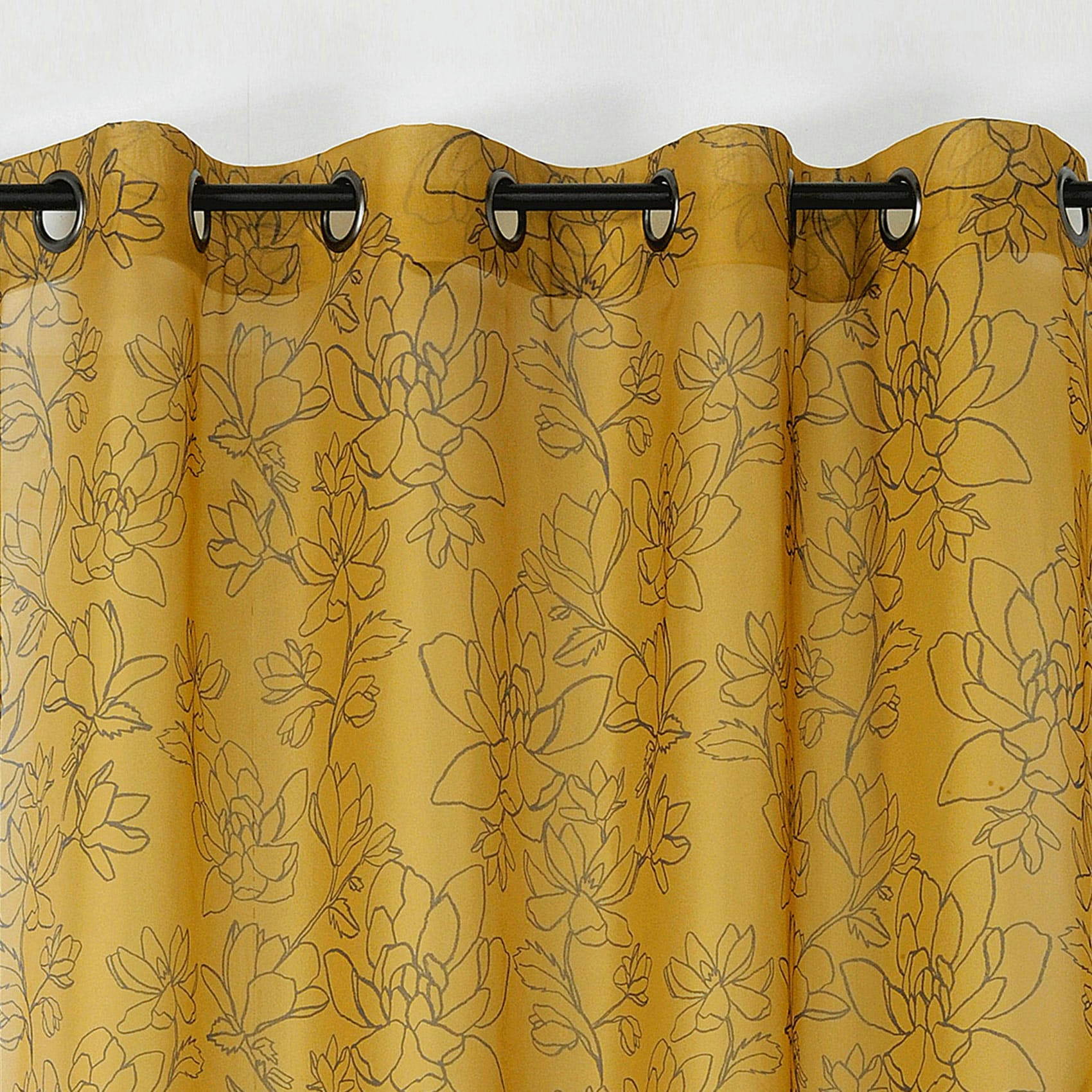 - Voilage tamisant audace polyester jaune 280 x 140