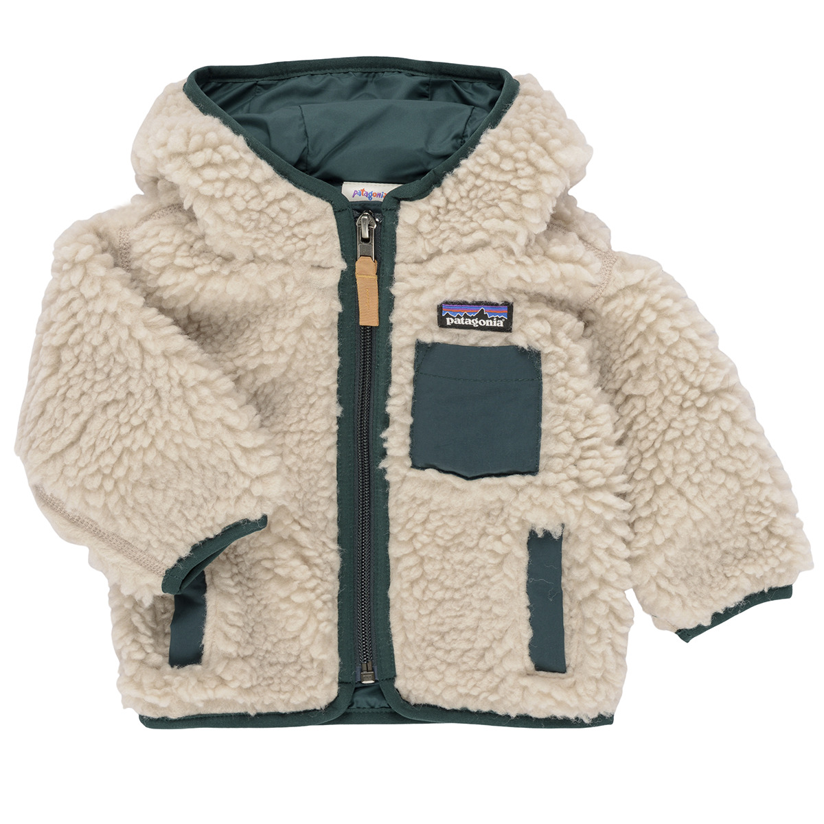 Patagonia - BABY RETRO-X HOODY - Beige / Green