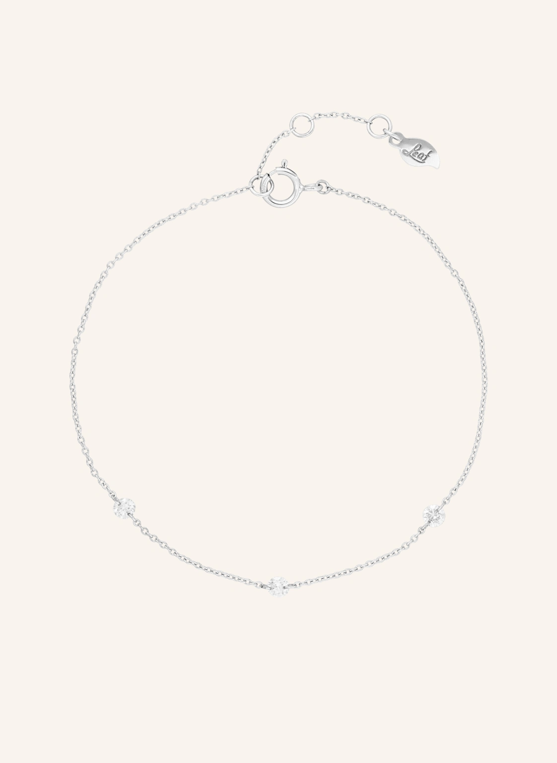Leaf Armband PURE Triple aus 18 Karat Weißgold mit Diamanten