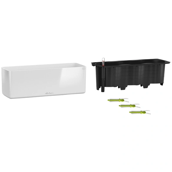 Pflanzgefäß »CUBE Glossy«, Kunststoff, weiß hochglanz, rechteckig