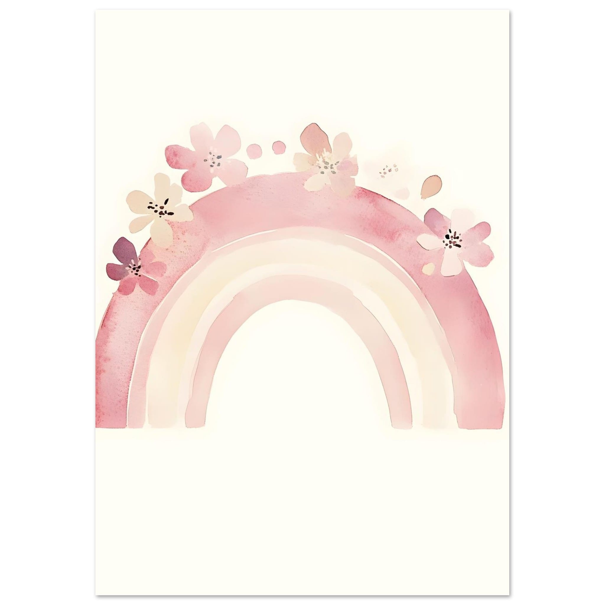 Artfulprints Poster Bloemen regenboog  - A4 21x29.7 cm - Meerkleurig
