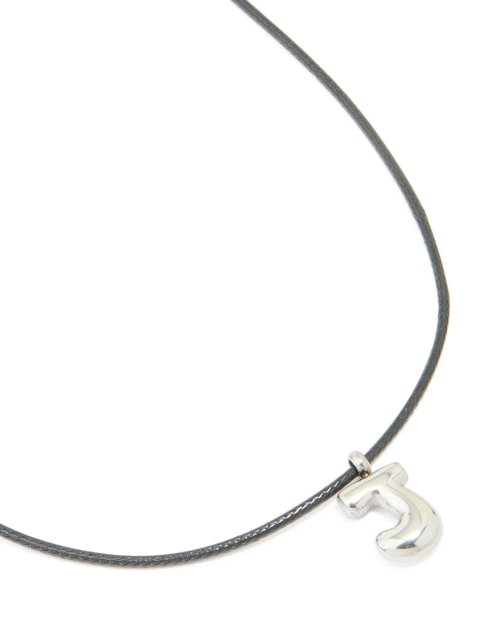 Waterproof Stainless Steel Large Bubble Letter J Cord Necklace