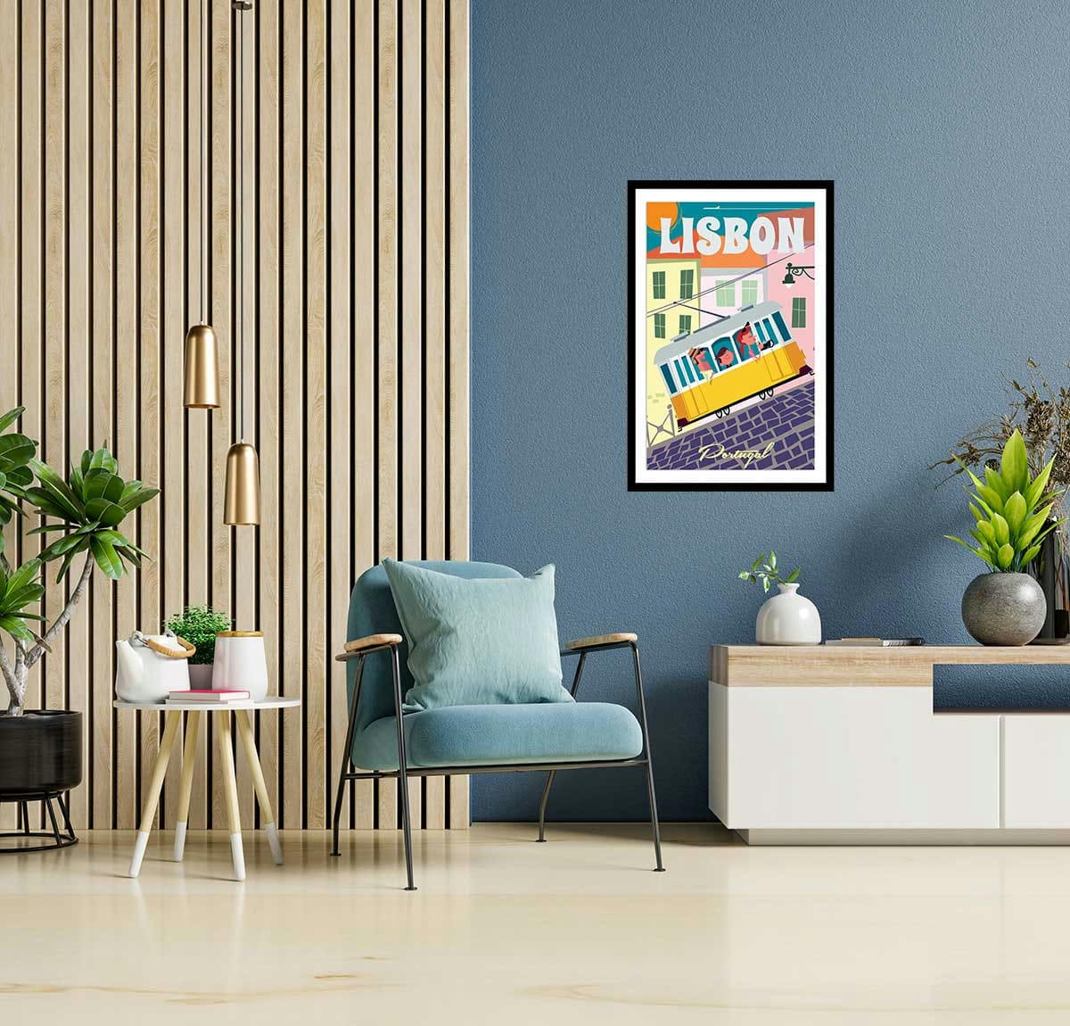 - Affiche un week end à Lisbonne sans cadre 40x60cm