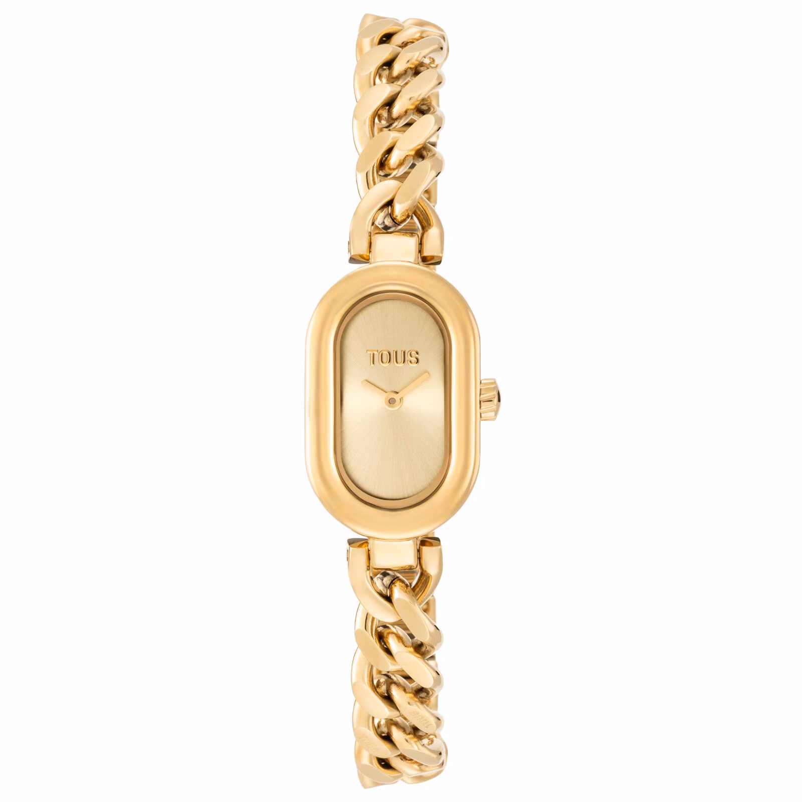 Reloj analógico joya con brazalete cadena de acero dorada Oval Time