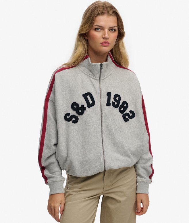 Athletic Essentials Applique Loose Zip Track Top