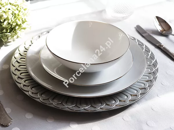 Komplet talerzy na 6 osób (18el) Waza - Modern Platynowa linia WA-08P