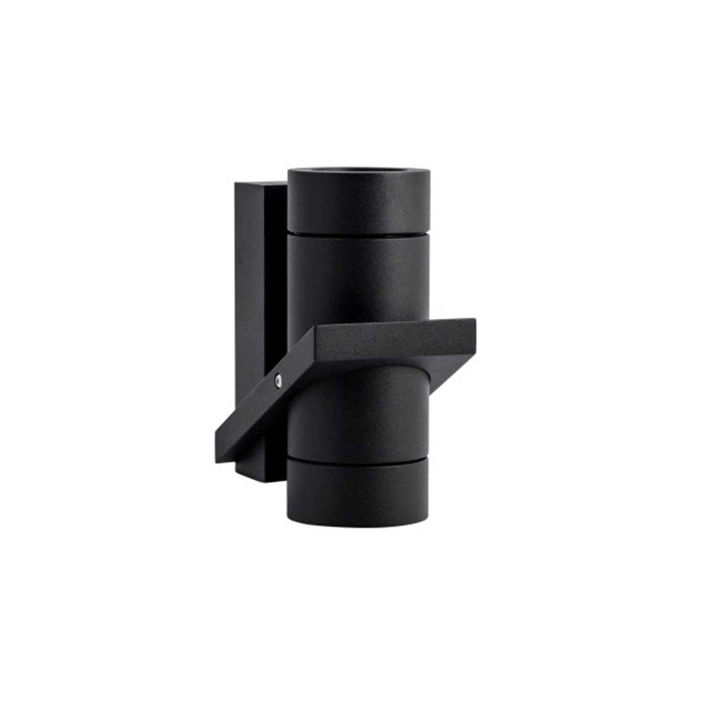 Artdelight wandlamp Double - 2 lichts - 11.7 x 16.2  cm - zwart
